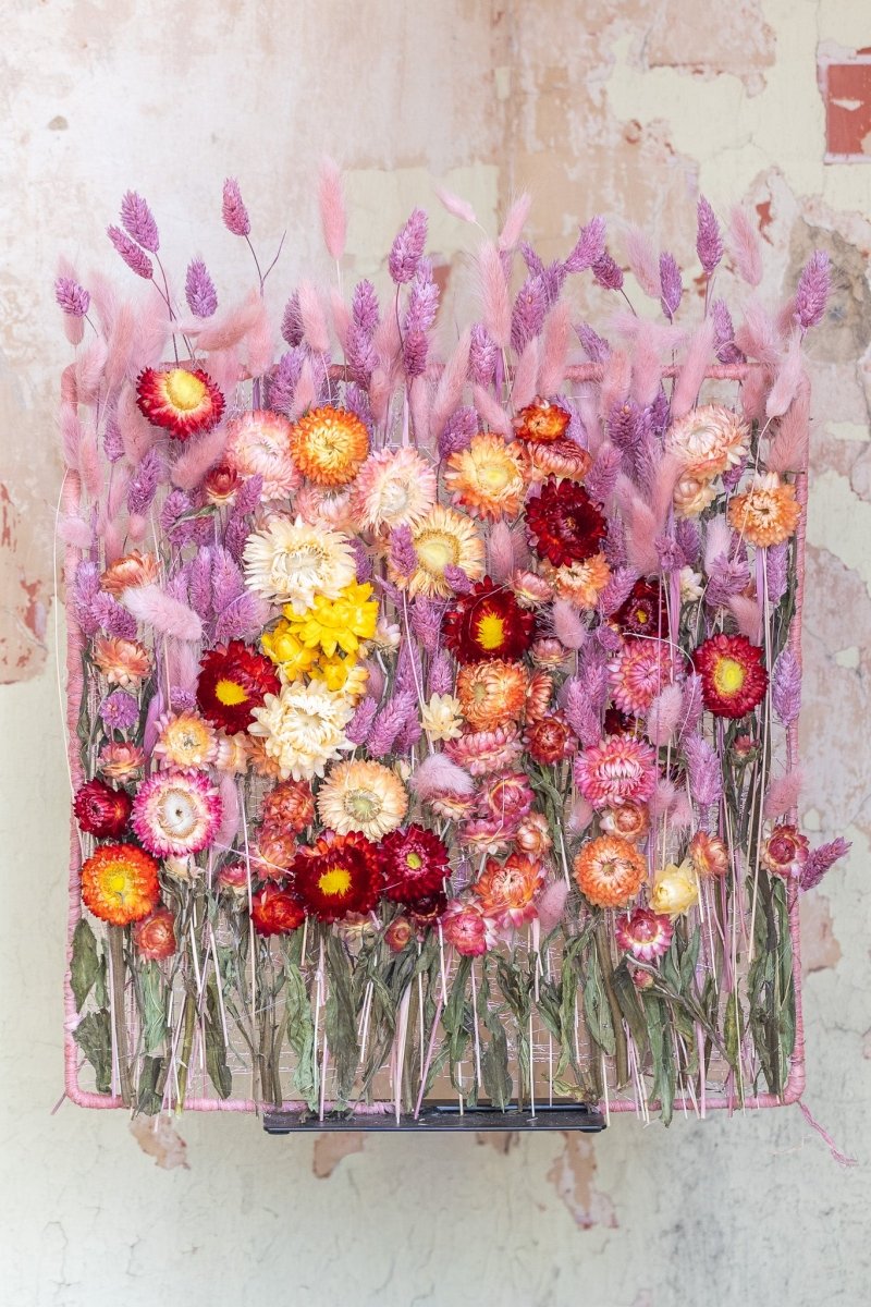 Raam met bloemenveld (35cm x 35 cm) - bloemschikmaterialen.com
