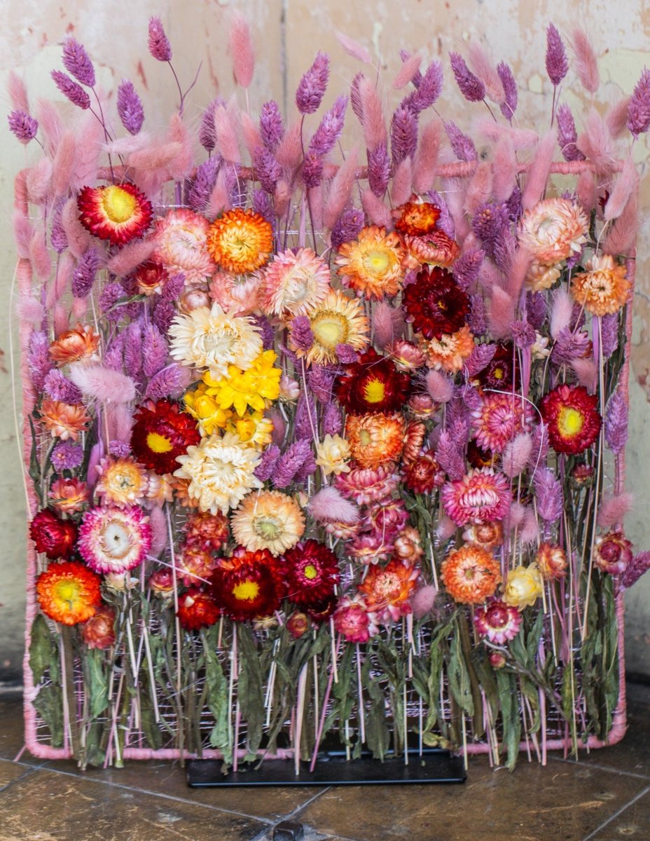 Raam met bloemenveld (35cm x 35 cm) - bloemschikmaterialen.com
