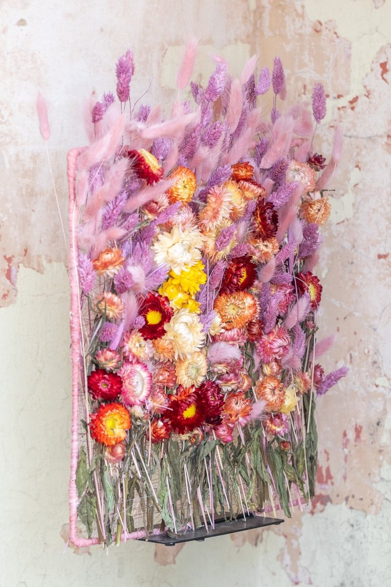 Raam met bloemenveld (35cm x 35 cm) - bloemschikmaterialen.com