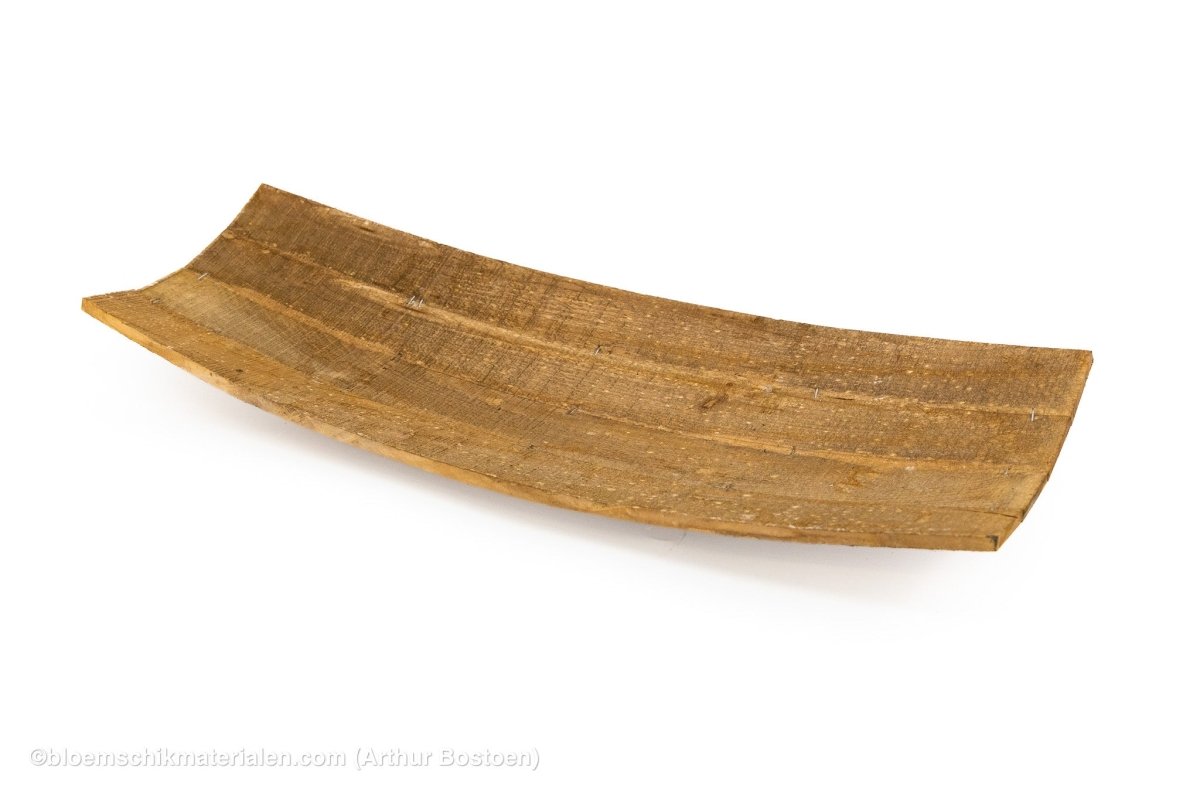 SCHAAL HOUT GEBOGEN BRUIN 63X25X9CM - bloemschikmaterialen.com