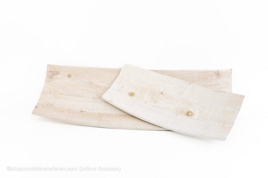 SCHAAL HOUT GEBOGEN WHITE WASH 43X19X7CM - bloemschikmaterialen.com