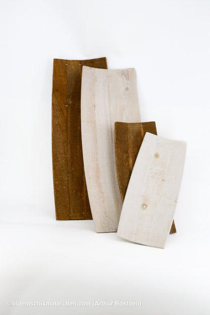 SCHAAL HOUT GEBOGEN WHITE WASH 43X19X7CM - bloemschikmaterialen.com