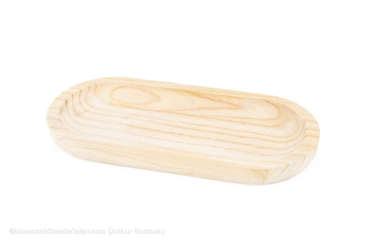 SCHAAL LANG 30X15X2.5CM AFGEROND PAULOWNIA NATUREL - bloemschikmaterialen.com