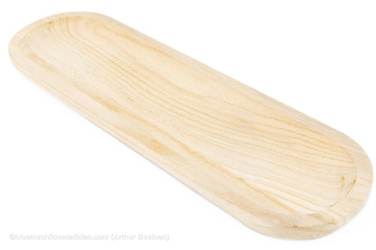 SCHAAL LANG 50X15X2.5CM AFGEROND PAULOWNIA NATUREL - bloemschikmaterialen.com