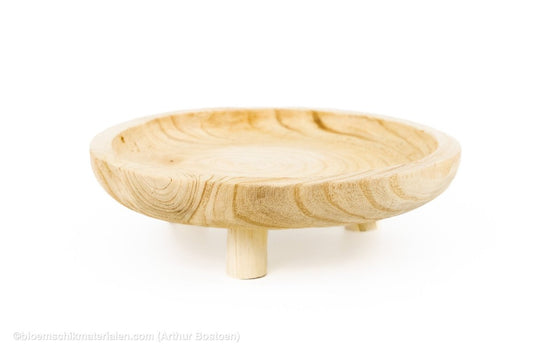 SCHAAL OP VOET PAULOWNIA D30 H6CM NATUREL - bloemschikmaterialen.com