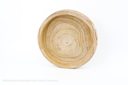 SCHAAL ROND PAULOWNIA NATUREL D27 H5CM - bloemschikmaterialen.com
