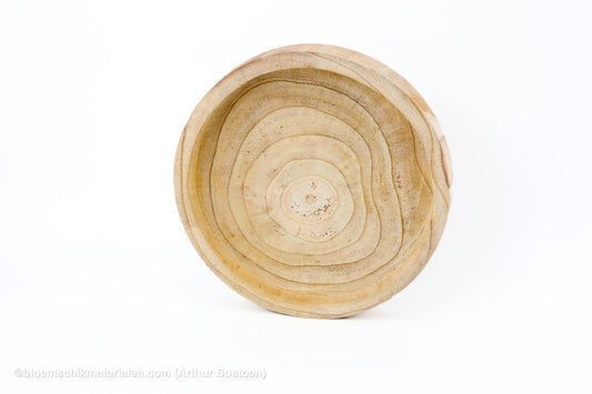 SCHAAL ROND PAULOWNIA NATUREL D27 H5CM - bloemschikmaterialen.com