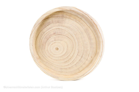 SCHAAL ROND PAULOWNIA NATUREL D40 H5CM - bloemschikmaterialen.com