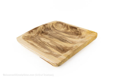 SCHAAL VIERKANT 35X35X5CM PAULOWNIA NATUREL - bloemschikmaterialen.com
