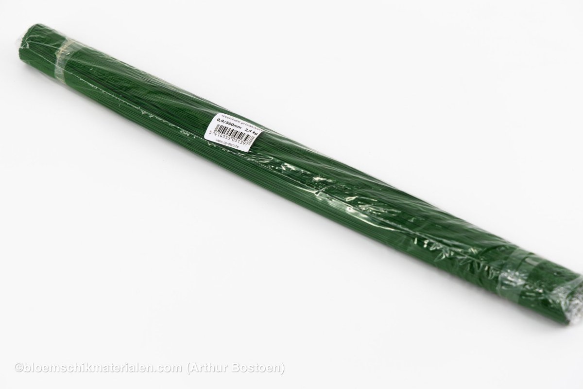 STEEKDRAAD GROENGELAKT 0.9X500mm (2,5KG) - bloemschikmaterialen.com