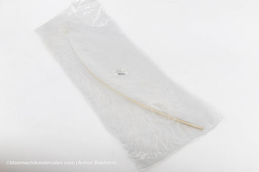 STRUISVOGELVEREN DRAB +60CM WIT 1ST - bloemschikmaterialen.com