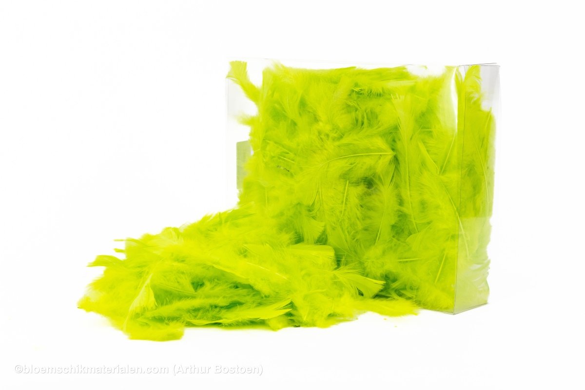 VEREN MARABOU GROOT LIME GREEN +/ - 10GR - bloemschikmaterialen.com
