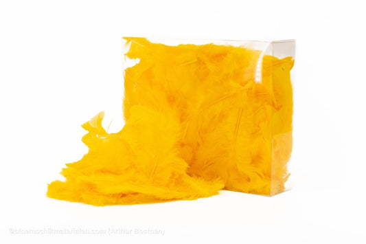 VEREN MARABOU GROOT ORANJE (EIERDOOIERGEEL) +/ - 10 gr - bloemschikmaterialen.com