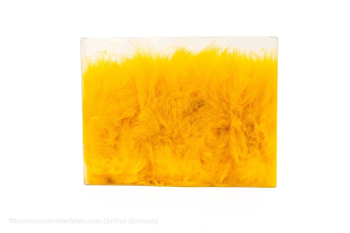 VEREN MARABOU GROOT ORANJE (EIERDOOIERGEEL ) +/ - 45GR - bloemschikmaterialen.com