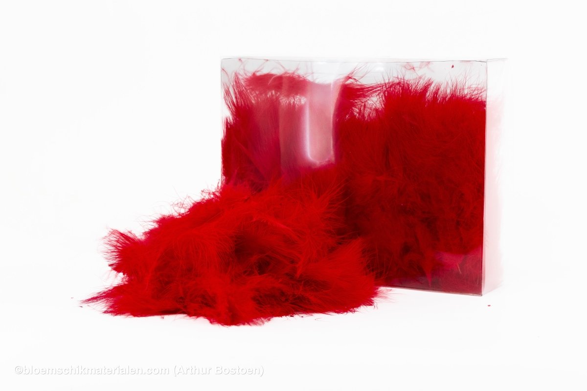 VEREN MARABOU GROOT ROOD +/ - 10GR - bloemschikmaterialen.com