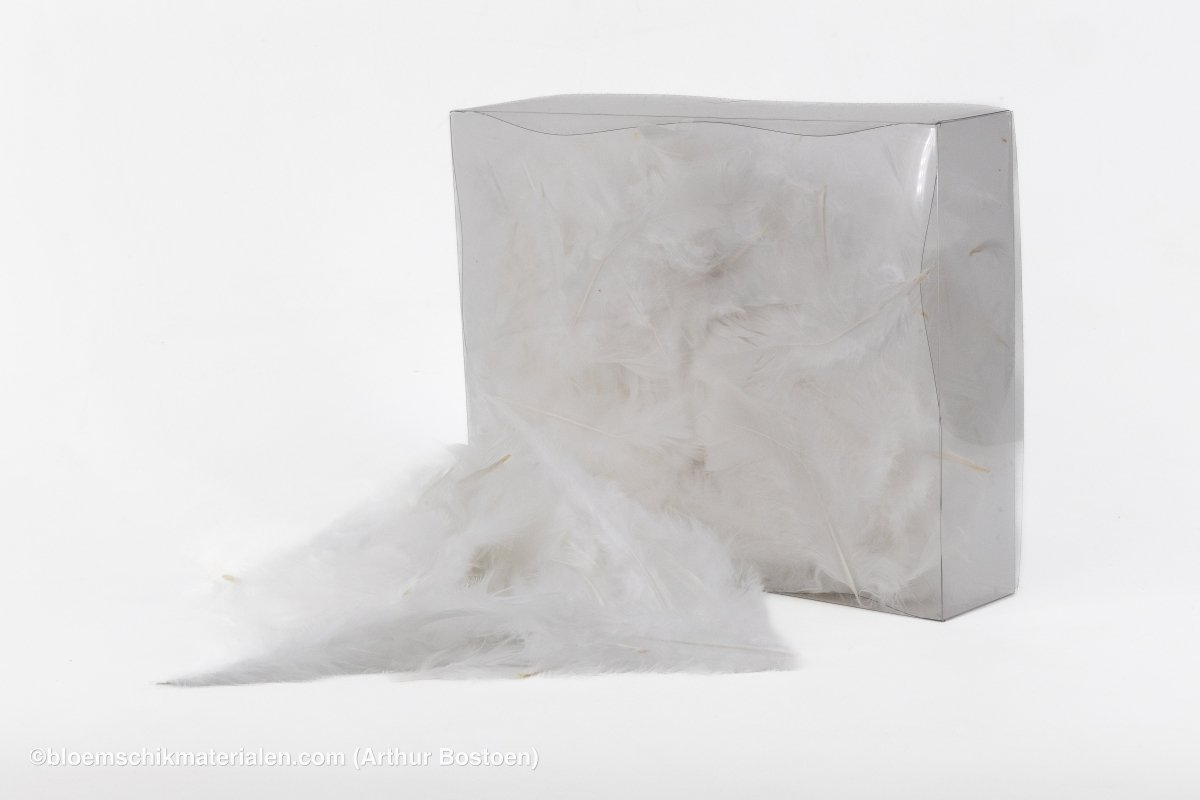 VEREN MARABOU GROOT WIT +/ - 10GR - bloemschikmaterialen.com