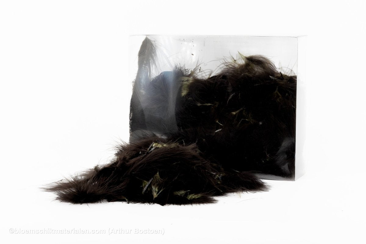 VEREN MARABOU GROOT ZWART +/ - 10GR - bloemschikmaterialen.com