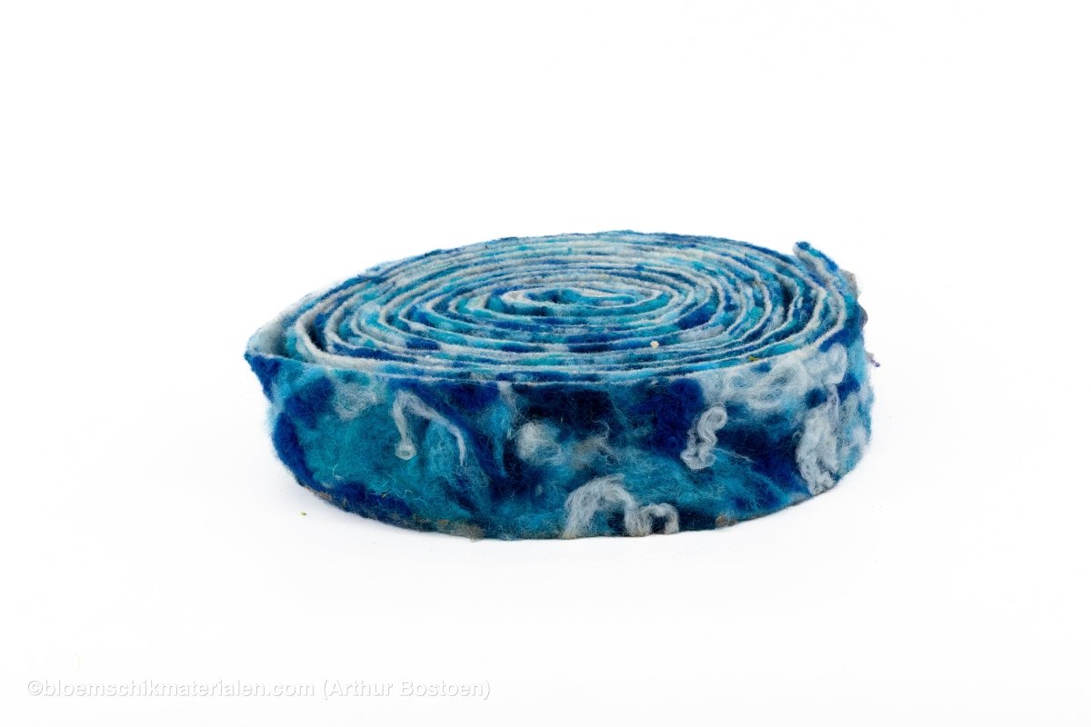 WOL HAPPY VILT 7.5CM +/-5M TURQUOISE - bloemschikmaterialen.com