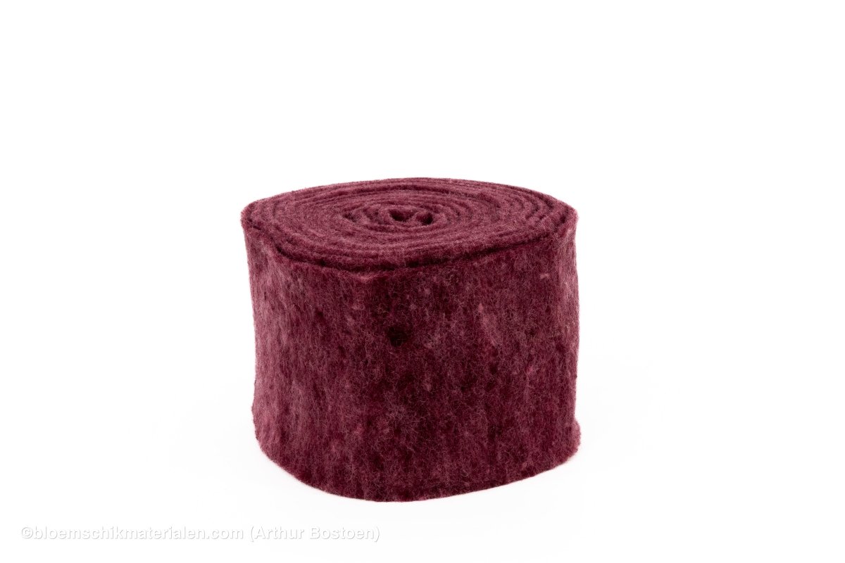 WOL VILT 15CM +/-5M BORDEAUX - bloemschikmaterialen.com