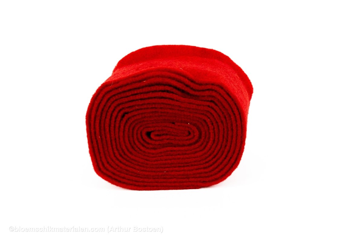 WOL VILT 15CM +/-5M ROOD - bloemschikmaterialen.com