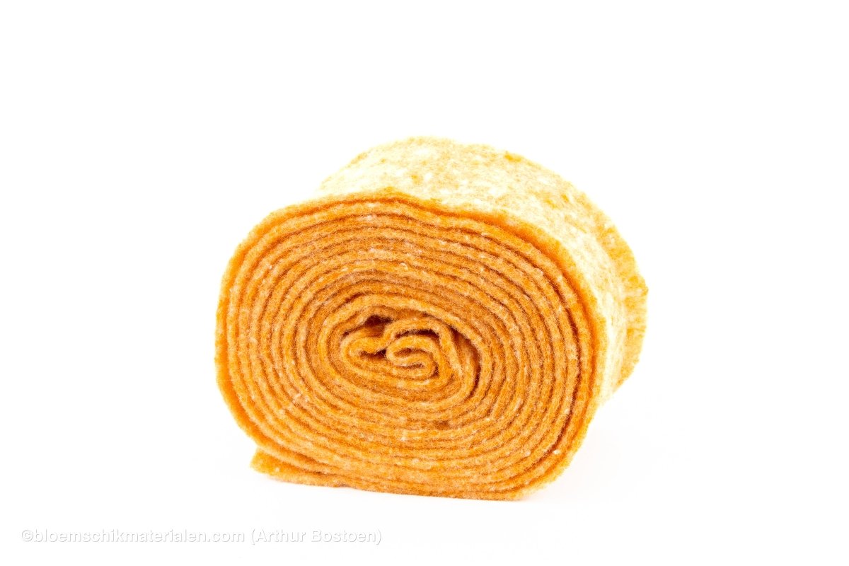 WOL VILT 15CM +/-5M ZACHT ORANJE - bloemschikmaterialen.com