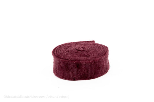 WOL VILT 7.5CM +/-5M BORDEAUX - bloemschikmaterialen.com
