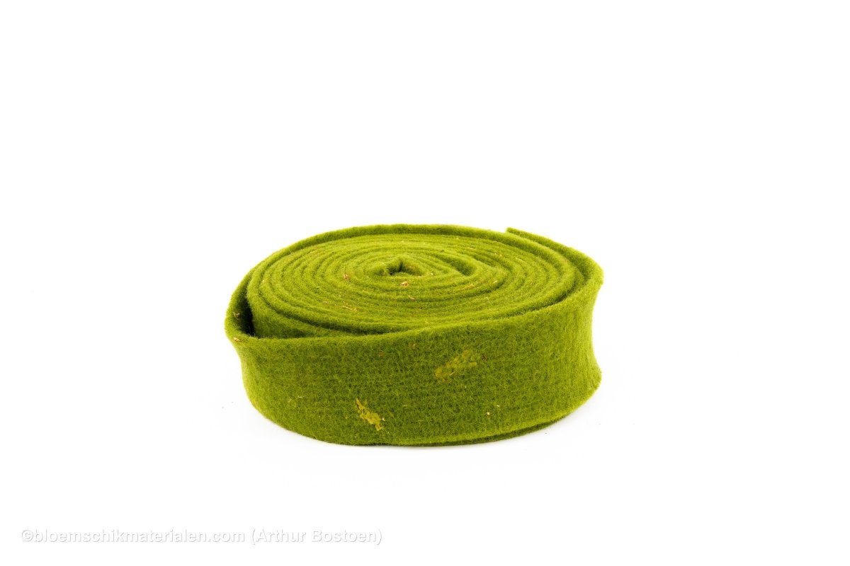WOL VILT 7.5CM +/-5M MOSGROEN - bloemschikmaterialen.com