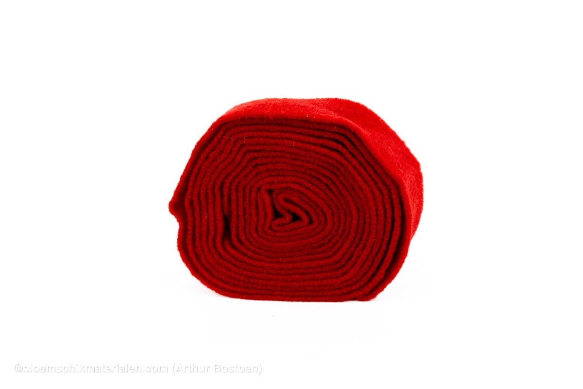 WOL VILT 7.5CM +/-5M ROOD - bloemschikmaterialen.com
