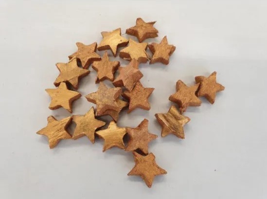 Cocosnoot sterren 3 cm goud (100 st)