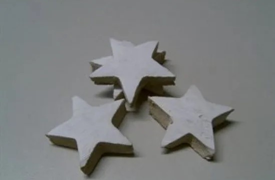 Cocosnoot sterren 7 cm wit (5 st)